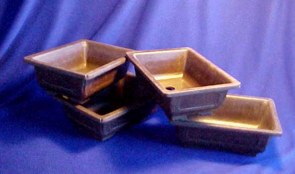 Set of 4 Rectangular Korean Bonsai Mica Pots Low Ship  