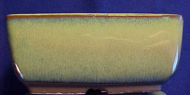 Glazed Green Japanese Rectangular Bonsai Pot Tray 9515m  